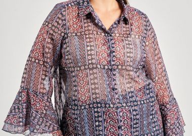 Πουκάμισο chiffon boho εμπριμέ -  - 