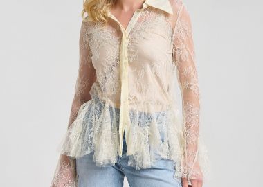 Πουκάμισο Δαντελένιο Με Γιακά -  - 