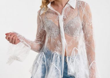 Πουκάμισο Δαντελένιο Με Γιακά -  - 