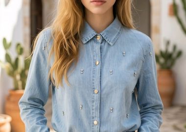 Πουκάμισο Denim Με Στρας -  - 