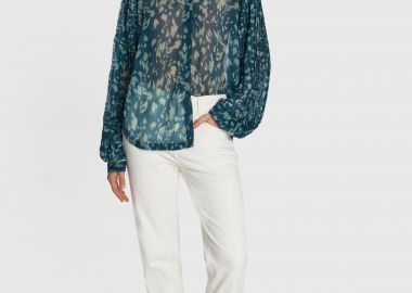 Πουκάμισο εμπριμέ με πλισέ μανίκια - 5206634929938 -  - 