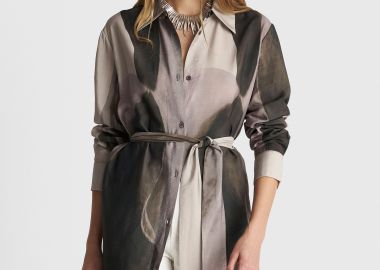 Πουκάμισο εμπριμέ με ζώνη - 5206179061223 -  - 