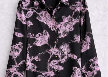 πουκάμισο floral Ruby μαύρο - PerfectDress.gr - 