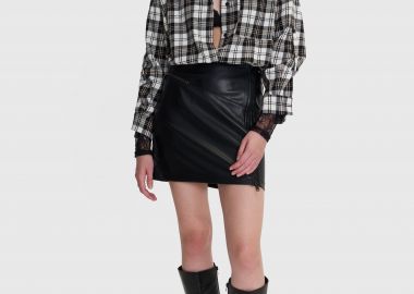 Πουκάμισο καρό με λεπτομέρεια δαντέλα - 5206179042895 -  - 