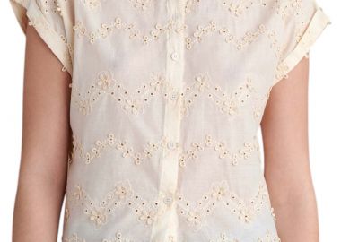 Πουκάμισο Κοντομάνικο Attrattivo Με 3D Λουλούδια 9920414-VANILLA Γυναικείο - Attrattivo - 