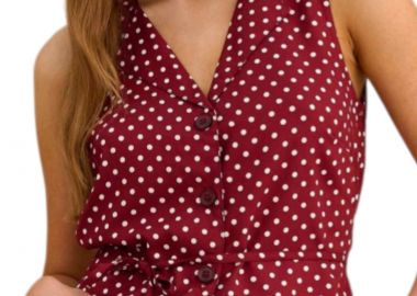 Πουκάμισο Κοντομάνικο Attrattivo Πουά 9923294-SPICE RED Γυναικείο - Attrattivo - 