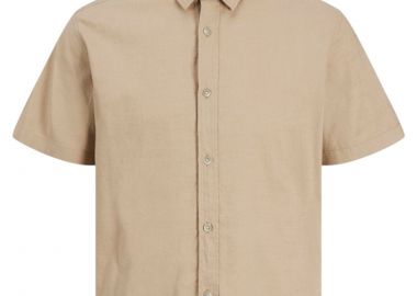 Πουκάμισο Κοντομάνικο Jack & Jones Jjpierre Slub 12270087-Crockery Ανδρικό - Jack & Jones - 