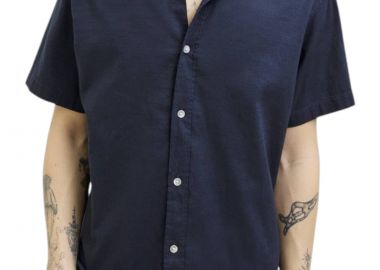 Πουκάμισο Κοντομάνικο Jack & Jones Jjpierre Slub 12270087-Sky Captain Ανδρικό - Jack & Jones - 