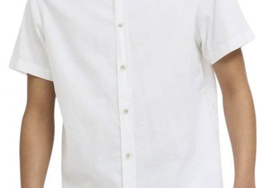 Πουκάμισο Κοντομάνικο Jack & Jones Jjpierre Slub 12270087-WHITE Ανδρικό - Jack & Jones - 