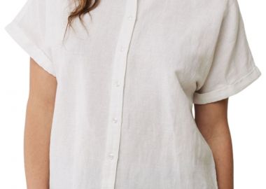 Πουκάμισο Κοντομάνικο Mexx Linen Short Sleeve Blouse MF006106551W-White Γυναικείο - Mexx - 