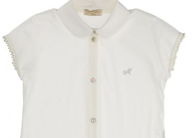 Πουκάμισο Κοντομάνικο Monnalisa Με Πέρλες 715301A1 5114-0001 Κορίτσι - Monnalisa - 