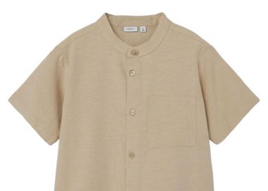 Πουκάμισο Κοντομάνικο Name It Nkmfaher 13227715-Humus Αγόρι - Name It - 