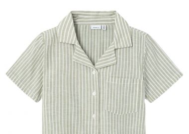 Πουκάμισο Κοντομάνικο Name It Nkmhilom 13229483-Oil Green Αγόρι - Name It - 