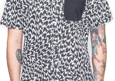 Πουκάμισο Κοντομάνικο Vans Kishimoto VN0002LEH7B1-WHITE-BLACK Ανδρικό - Vans - 