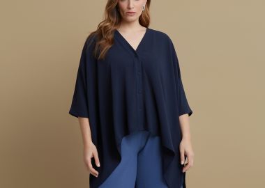 Πουκάμισο κρεπ airwashed με ασυμμετρία - MAT FASHION - 