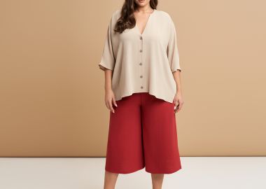 Πουκάμισο κρεπ airwashed με V-λαιμόκοψη - MAT FASHION - 