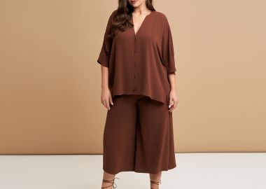 Πουκάμισο κρεπ airwashed με V-λαιμόκοψη - MAT FASHION - 