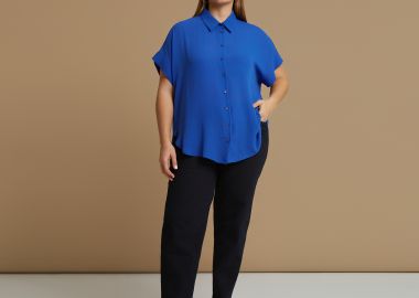 Πουκάμισο κρεπ με κοντά μανίκια - MAT FASHION - 