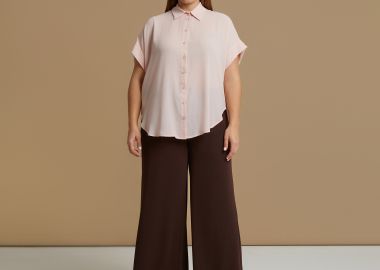 Πουκάμισο κρεπ με κοντά μανίκια - MAT FASHION - 