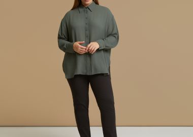 Πουκάμισο κρεπ με μακριά μανίκια - MAT FASHION - 