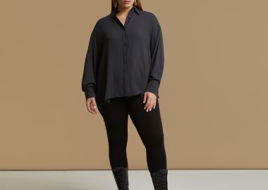 Πουκάμισο κρεπ με μακριά μανίκια - MAT FASHION - 