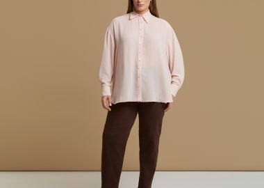 Πουκάμισο κρεπ με μακριά μανίκια - MAT FASHION - 