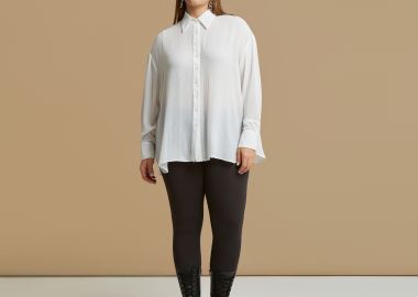 Πουκάμισο κρεπ με μακριά μανίκια - MAT FASHION - 