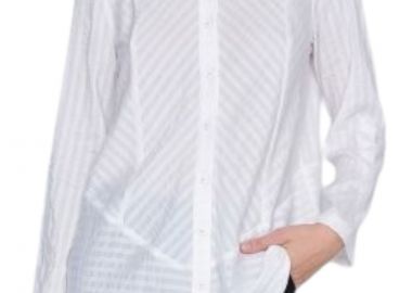 Πουκάμισο Μακρυμάνικο Ale Loose Με Σχέδιο Στο Ύφασμα 82252237-WHITE Γυναικείο - Ale - 