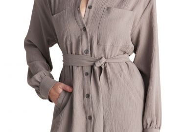 Πουκάμισο Μακρυμάνικο Ale Μακρύ Με Ανάγλυφη Υφή 82276201-GREY Γυναικείο - Ale - 