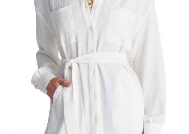 Πουκάμισο Μακρυμάνικο Ale Μακρύ Με Ανάγλυφη Υφή 82276201-WHITE Γυναικείο - Ale - 