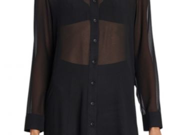 Πουκάμισο Μακρυμάνικο Ale Μακρύ See-Through 8921639-ALMOST BLACK Γυναικείο - Ale - 