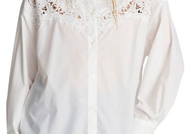 Πουκάμισο Μακρυμάνικο Ale Με Δαντέλα 8922911-WHITE Γυναικείο - Ale - 