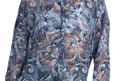 Πουκάμισο Μακρυμάνικο Attrattivo Φλοράλ Ημιδιαφανές 9922924-BLUE Γυναικείο - Attrattivo - 