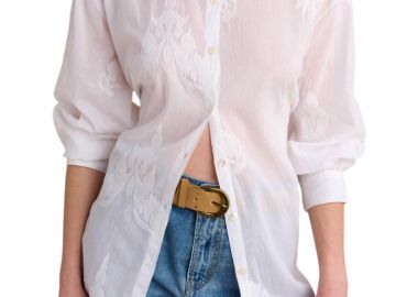 Πουκάμισο Μακρυμάνικο Attrattivo Με Κεντητά Λουλούδια 9921140-WHITE Γυναικείο - Attrattivo - 