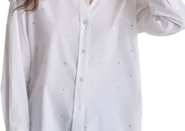 Πουκάμισο Μακρυμάνικο DKNY Rhinestone Button Front DJ4W2091-WHT Γυναικείο - DKNY - 