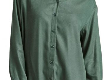 Πουκάμισο Μακρυμάνικο Funky Buddha Από Βισκόζη FBL010-100-05-DK GREEN Γυναικείο - Funky Buddha - 