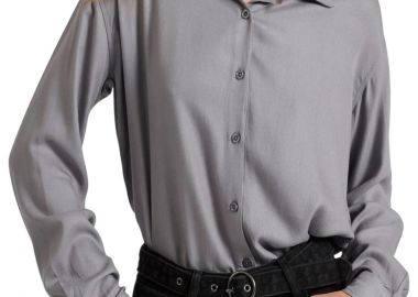 Πουκάμισο Μακρυμάνικο Funky Buddha Από Βισκόζη FBL010-100-05-GREY Γυναικείο - Funky Buddha - 