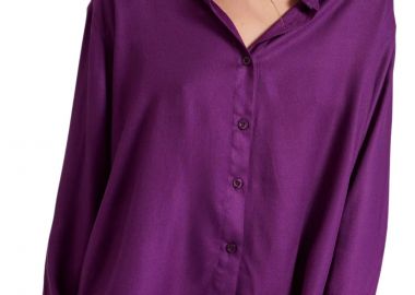 Πουκάμισο Μακρυμάνικο Funky Buddha Από Βισκόζη FBL010-100-05-PURPLE Γυναικείο - Funky Buddha - 