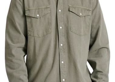 Πουκάμισο Μακρυμάνικο Funky Buddha Dyed Denim FBM010-040-05-LT KHAKI Ανδρικό - Funky Buddha - 