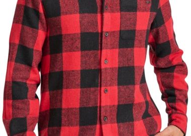 Πουκάμισο Μακρυμάνικο Funky Buddha Flannel Καρό FBM010-055-05-RED Ανδρικό - Funky Buddha - 
