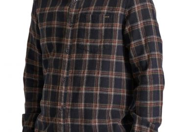 Πουκάμισο Μακρυμάνικο Funky Buddha Flannel Καρό Με Τσέπη FBM010-025-05-BLACK Ανδρικό - Funky Buddha - 