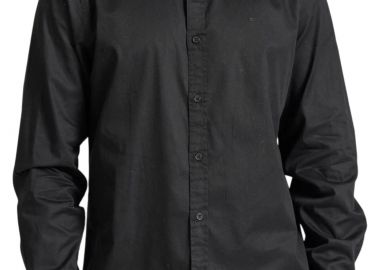 Πουκάμισο Μακρυμάνικο Funky Buddha Garment Dyed Twill FBM010-015-05-BLACK Ανδρικό - Funky Buddha - 