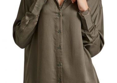 Πουκάμισο Μακρυμάνικο Funky Buddha Loose Fit FBL010-101-05-CEMENT Γυναικείο - Funky Buddha - 