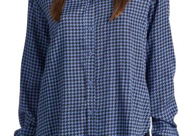 Πουκάμισο Μακρυμάνικο Funky Buddha Loose Fit Καρό FBL010-111-05-INDIGO Γυναικείο - Funky Buddha - 