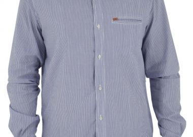 Πουκάμισο Μακρυμάνικο Funky Buddha Stripe FB12-5214-BLUE Ανδρικό - Funky Buddha - 