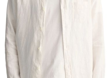 Πουκάμισο Μακρυμάνικο Gant Λινό 3230085-110 WHITE Ανδρικό - Gant - 