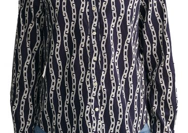 Πουκάμισο Μακρυμάνικο Gant Reg Chain Print Voile 3GW4300180-EVENING BLUE Γυναικείο - Gant - 