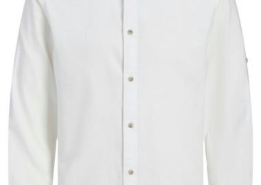 Πουκάμισο Μακρυμάνικο Jack & Jones Jjpierre Slub Detail 12270088-WHITE Ανδρικό - Jack & Jones - 