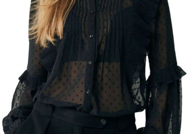 Πουκάμισο Μακρυμάνικο Mexx Ruffle Plisse Bouse MF006102743W-DEEP BLACK Γυναικείο - Mexx - 