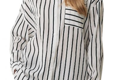 Πουκάμισο Μακρυμάνικο Mexx Striped blouse with chest pocket MF006102541W-Off White Γυναικείο - Mexx - 